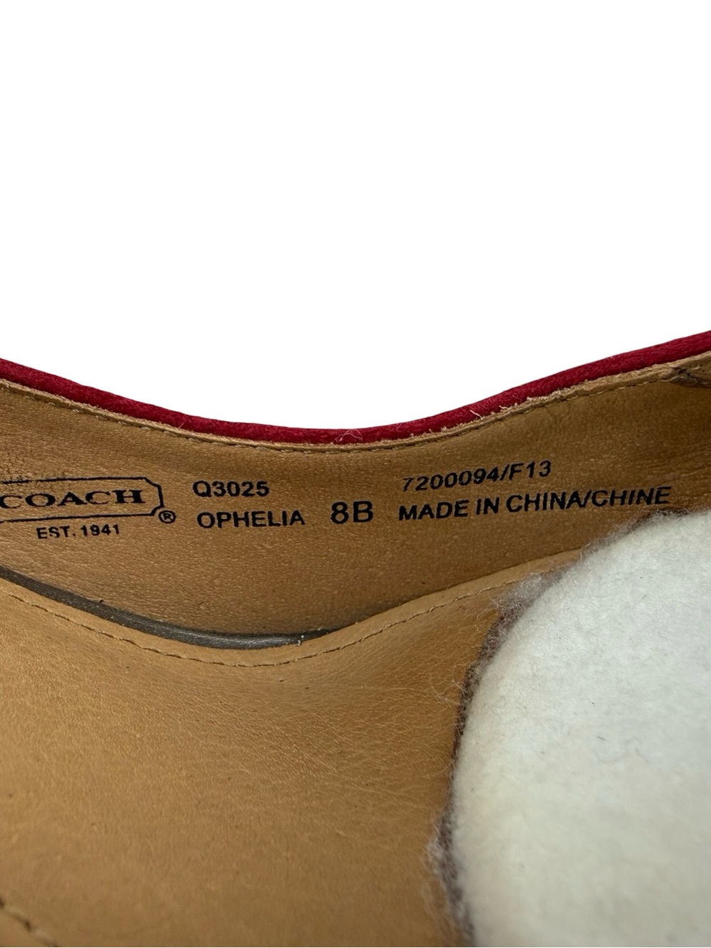 Coach Ophelia Block Heel Pumps Women’s 8 B Scarlet Red Suede Logo Accent Preppy - Picture 10 of 10